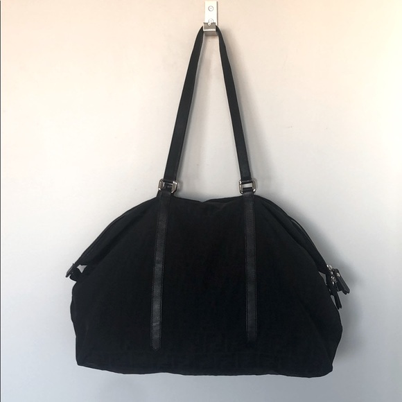 Fendi black canvas weekend duffel and dust bag